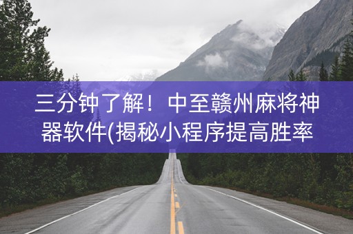 三分钟了解！中至赣州麻将神器软件(揭秘小程序提高胜率)