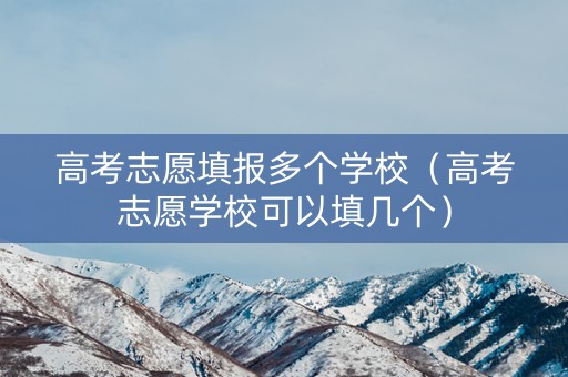 高考志愿填报多个学校（高考志愿学校可以填几个）