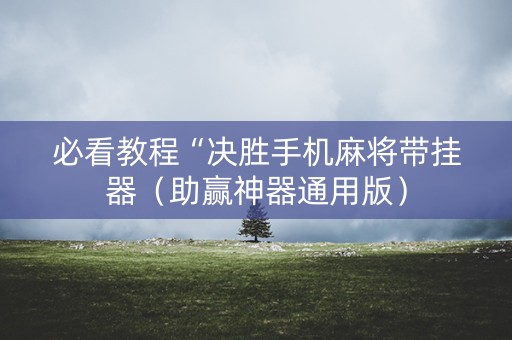 必看教程“决胜手机麻将带挂器（助赢神器通用版）