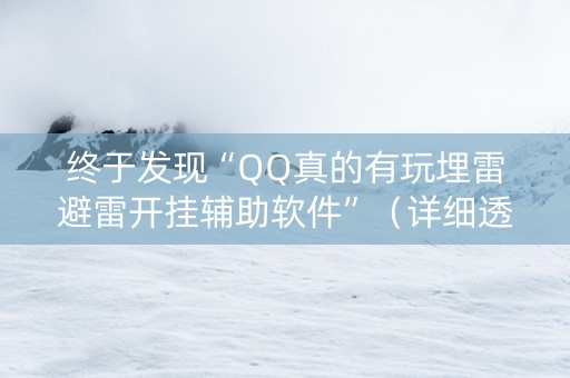 终于发现“QQ真的有玩埋雷避雷开挂辅助软件”（详细透视教程）-哔哩哔哩