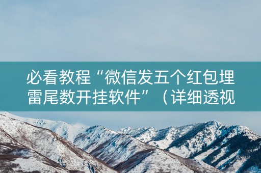 必看教程“微信发五个红包埋雷尾数开挂软件”（详细透视教程）-哔哩哔哩