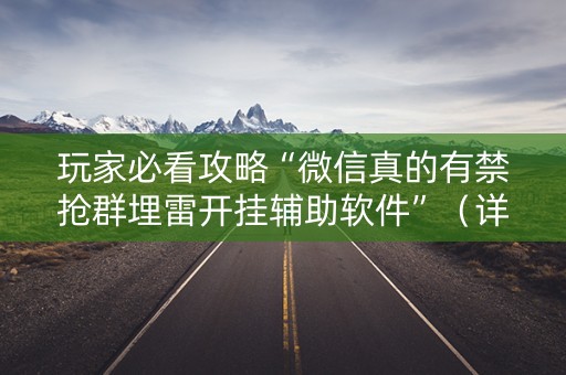 玩家必看攻略“微信真的有禁抢群埋雷开挂辅助软件”（详细透视教程）-哔哩哔哩