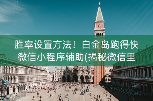 胜率设置方法！白金岛跑得快微信小程序辅助(揭秘微信里助赢神器)