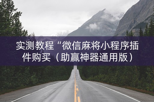 实测教程“微信麻将小程序插件购买（助赢神器通用版）