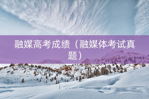 融媒高考成绩（融媒体考试真题）