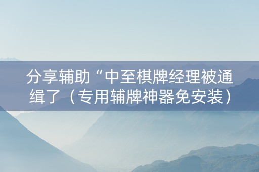 分享辅助“中至棋牌经理被通缉了（专用辅牌神器免安装）