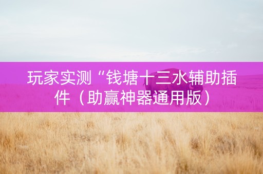 玩家实测“钱塘十三水辅助插件（助赢神器通用版）