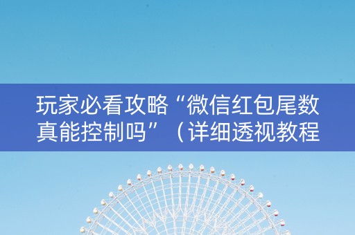 玩家必看攻略“微信红包尾数真能控制吗”（详细透视教程）-哔哩哔哩
