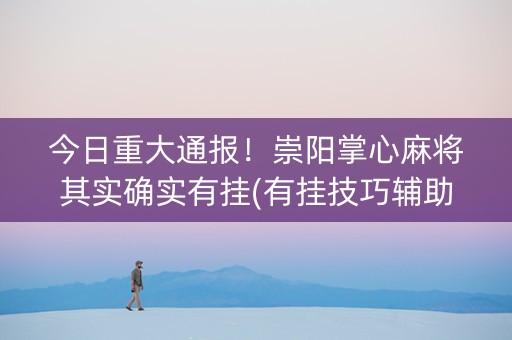 今日重大通报！崇阳掌心麻将其实确实有挂(有挂技巧辅助器)