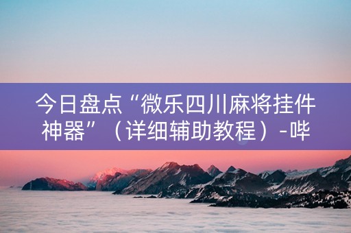 今日盘点“微乐四川麻将挂件神器”（详细辅助教程）-哔哩哔哩