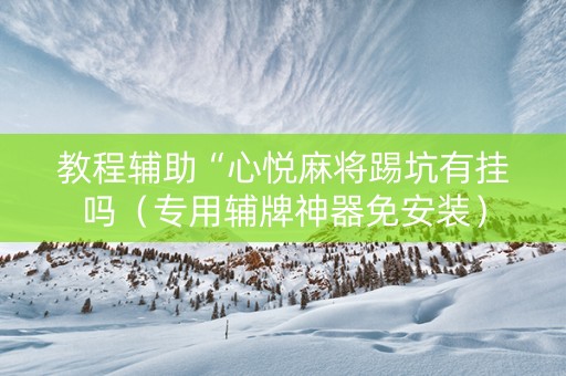 教程辅助“心悦麻将踢坑有挂吗（专用辅牌神器免安装）