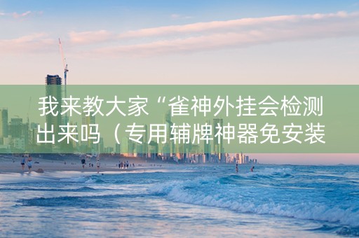 我来教大家“雀神外挂会检测出来吗（专用辅牌神器免安装）