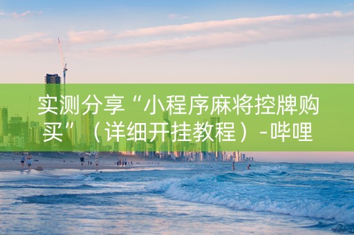 实测分享“小程序麻将控牌购买”（详细开挂教程）-哔哩哔哩