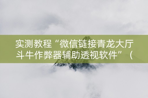 实测教程“微信链接青龙大厅斗牛作弊器辅助透视软件”（详细透视教程）-哔哩哔哩