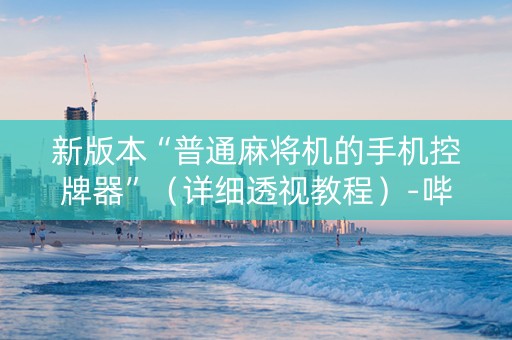 新版本“普通麻将机的手机控牌器”（详细透视教程）-哔哩哔哩