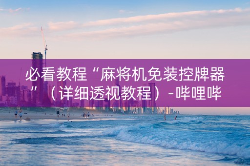 必看教程“麻将机免装控牌器”（详细透视教程）-哔哩哔哩