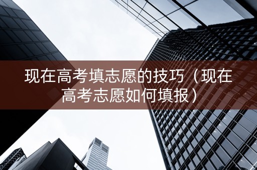 现在高考填志愿的技巧（现在高考志愿如何填报）