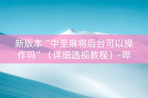 新版本“中至麻将后台可以操作吗”（详细透视教程）-哔哩哔哩