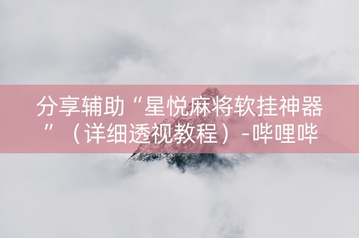 分享辅助“星悦麻将软挂神器”（详细透视教程）-哔哩哔哩