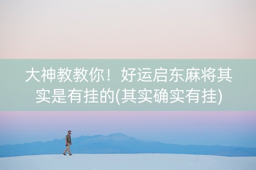 大神教教你！好运启东麻将其实是有挂的(其实确实有挂)