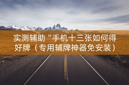 实测辅助“手机十三张如何得好牌（专用辅牌神器免安装）