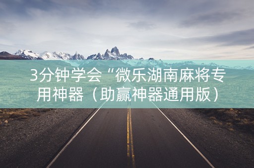 3分钟学会“微乐湖南麻将专用神器（助赢神器通用版）