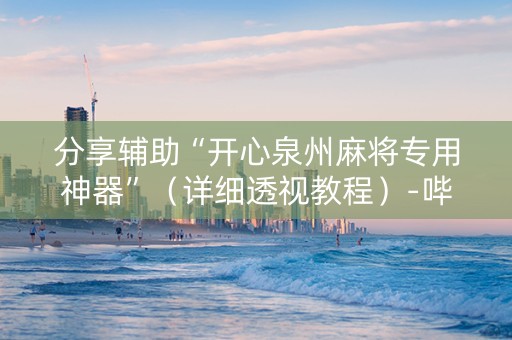 分享辅助“开心泉州麻将专用神器”（详细透视教程）-哔哩哔哩