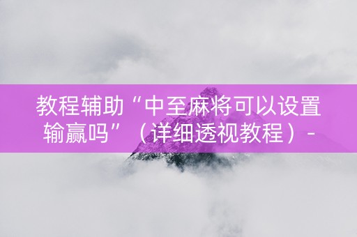 教程辅助“中至麻将可以设置输赢吗”（详细透视教程）-哔哩哔哩
