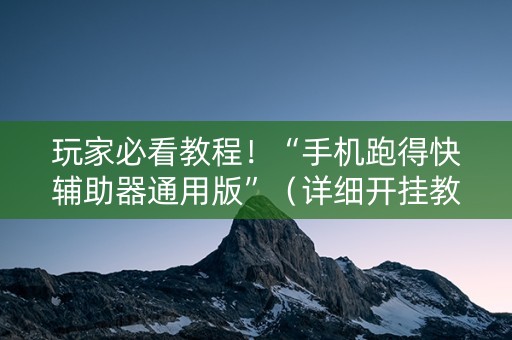玩家必看教程！“手机跑得快辅助器通用版”（详细开挂教程）-哔哩哔哩