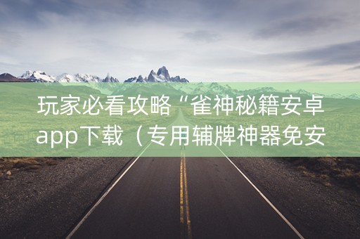 玩家必看攻略“雀神秘籍安卓app下载（专用辅牌神器免安装）