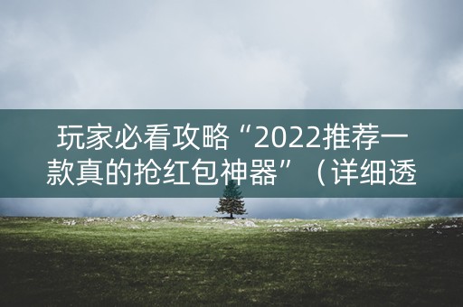 玩家必看攻略“2022推荐一款真的抢红包神器”（详细透视教程）-哔哩哔哩