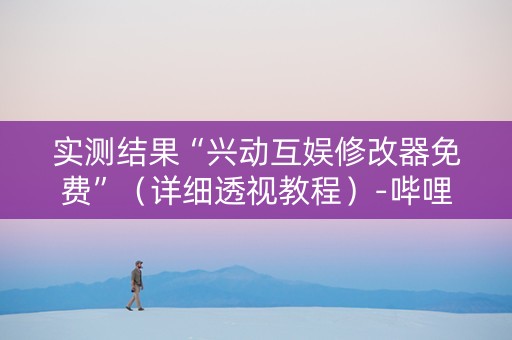 实测结果“兴动互娱修改器免费”（详细透视教程）-哔哩哔哩