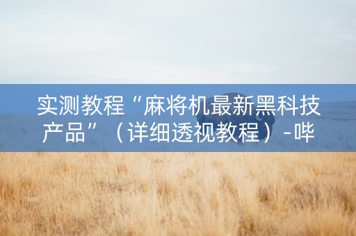 实测教程“麻将机最新黑科技产品”（详细透视教程）-哔哩哔哩