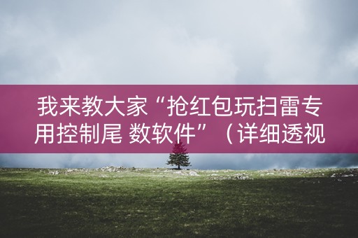 我来教大家“抢红包玩扫雷专用控制尾 数软件”（详细透视教程）-哔哩哔哩