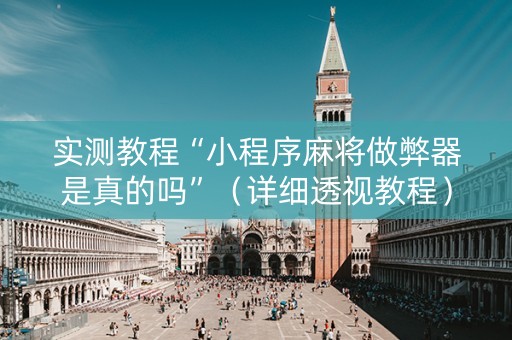 实测教程“小程序麻将做弊器是真的吗”（详细透视教程）-哔哩哔哩