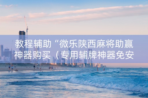 教程辅助“微乐陕西麻将助赢神器购买（专用辅牌神器免安装）