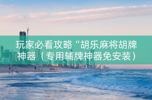 玩家必看攻略“胡乐麻将胡牌神器（专用辅牌神器免安装）