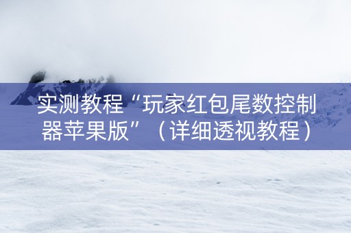 实测教程“玩家红包尾数控制器苹果版”（详细透视教程）-哔哩哔哩