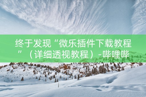 终于发现“微乐插件下载教程”（详细透视教程）-哔哩哔哩