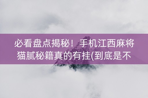 必看盘点揭秘！手机江西麻将猫腻秘籍真的有挂(到底是不是有挂)