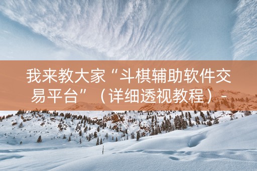 我来教大家“斗棋辅助软件交易平台”（详细透视教程）-哔哩哔哩