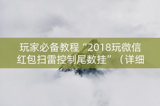 玩家必备教程“2018玩微信红包扫雷控制尾数挂”（详细透视教程）-哔哩哔哩