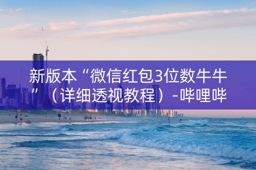 新版本“微信红包3位数牛牛”（详细透视教程）-哔哩哔哩