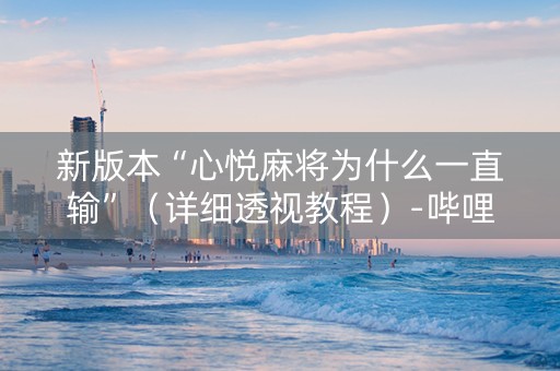 新版本“心悦麻将为什么一直输”（详细透视教程）-哔哩哔哩