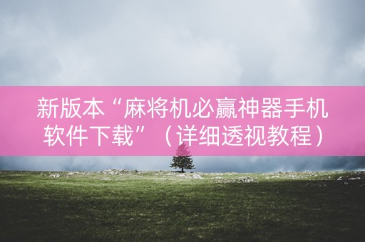 新版本“麻将机必赢神器手机软件下载”（详细透视教程）-哔哩哔哩
