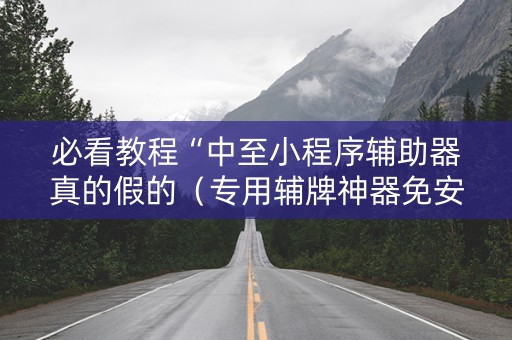 必看教程“中至小程序辅助器真的假的（专用辅牌神器免安装）