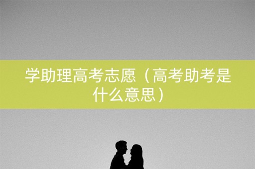 学助理高考志愿（高考助考是什么意思）