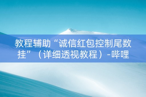 教程辅助“诚信红包控制尾数挂”（详细透视教程）-哔哩哔哩