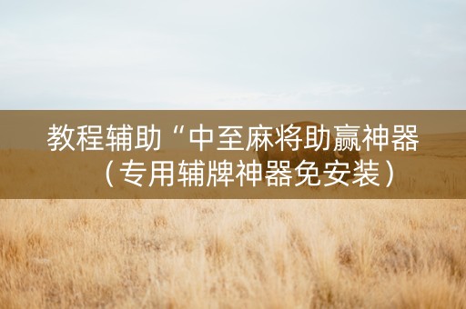 教程辅助“中至麻将助赢神器（专用辅牌神器免安装）