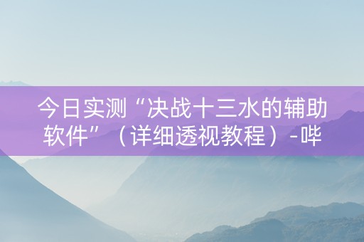 今日实测“决战十三水的辅助软件”（详细透视教程）-哔哩哔哩